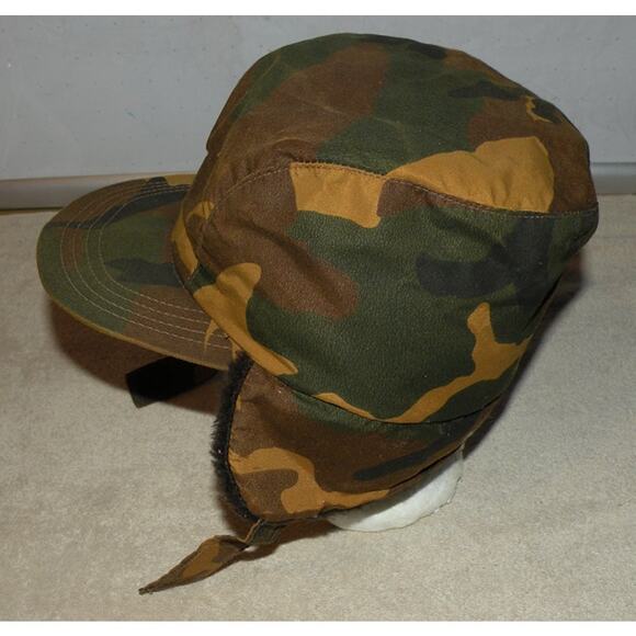 Vtg Gore-Tex Thinsulate Fleece Lined Trapper Hat Ear Flaps Camo Large USA - Picture 2 of 6